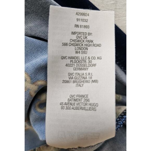 Susan Graver Liquid Knit Printed Turtleneck Blouse Top 3X Plus Size Blue Shirt - Picture 11 of 13